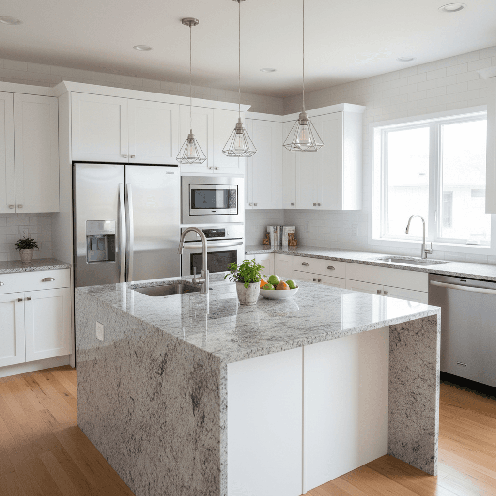Modern kitchen refurbishment with updated cabinetry and appliances