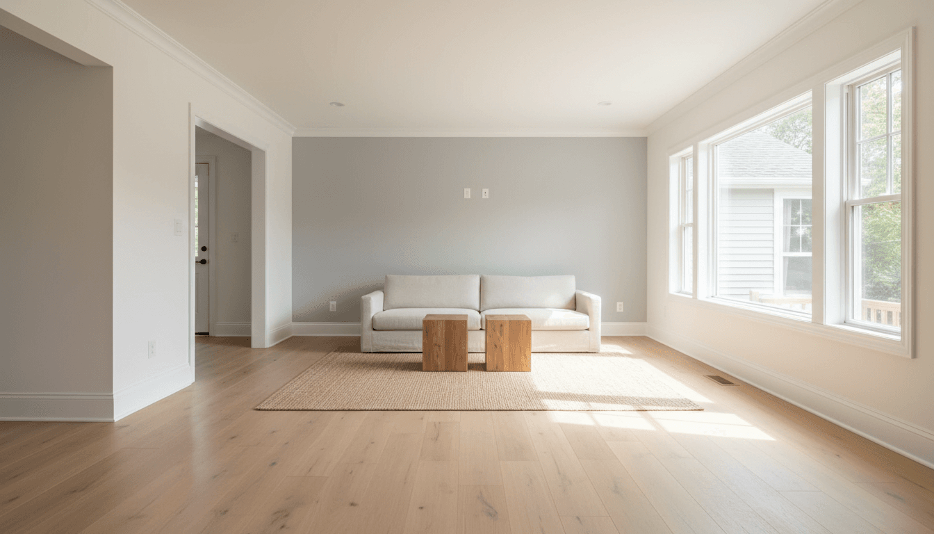 Completed home refurbishment with modern interior design and updated finishes