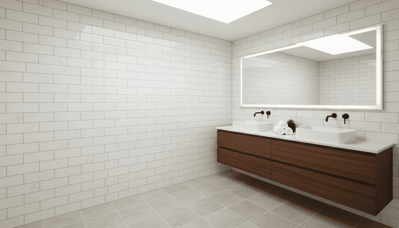 Luxury bathroom renovation with modern fixtures and high-quality finishes